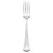 A silver Walco Bosa Nova table fork with a white background.