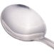 A close-up of a Walco Saville stainless steel bouillon spoon with a silver handle.