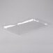 A clear plastic tray on a white background.