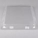 A clear plastic bag with a clear plastic wrap over a clear plastic container filled with American Metalcraft clear plastic basket liners.