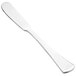 A Walco Bosa Nova stainless steel butter spreader with a white handle.