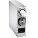 A stainless steel Vollrath countertop cup dispenser with a white cup on it.