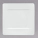 A white square Villeroy & Boch bone porcelain plate with a thin black line around the edge.