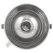 A close-up of a silver Globe stainless steel mixing bowl with a handle.