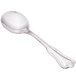 A close-up of a Walco stainless steel bouillon spoon with a handle.