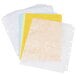 A stack of Innovera CD/DVD refill pages with white and clear plastic sheets on top of colored paper.