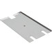 A silver metal plate with a screw.