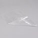 A clear plastic Inteplast Group ice bucket liner with a plastic handle.