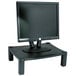 A black Kantek monitor on a stand.