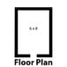 A floor plan for a house with a square and a rectangle inside a room.