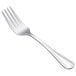A close-up of a Walco Marcie stainless steel salad fork.