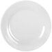 A white plate with a wide white rim.