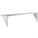 A long white rectangular Regency wall shelf with metal supports.