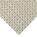 A close-up of a metallic taupe and silver woven vinyl placemat.