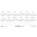 A House of Doolittle desk tent calendar with blue and white text for the months and year.
