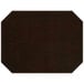 A brown leather octagon placemat with stitching.