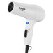 A white Conair hair dryer with black buttons.