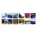A House of Doolittle desk tent calendar with a white background and a collage of different pictures of mountains.