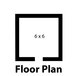 A floor plan for a 6' x 6' room with the text "Norlake Kold Locker"