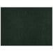 A close-up of a green faux leather rectangle placemat with black stitching.