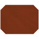 A brown faux leather octagon placemat with stitching.