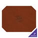 A brown leather pad with stitching.