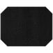 A black faux leather octagon placemat with stitching.