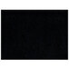 A close-up of a black rectangular faux leather placemat with stitching.