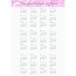 A House of Doolittle calendar with pink and white swirls on a white background with numbers and months in pink and grey.
