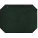 A green faux leather octagon placemat with stitching.