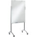 Iceberg 31100 Clarity 36 inch x 48 inch White Glass / Steel Mobile Presentation Dry-Erase Easel
