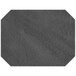 A grey leather pad with a black border.