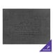 A customizable gray faux leather rectangular placemat on a counter.