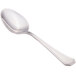 A close-up of a Walco stainless steel dessert spoon with a silver handle.