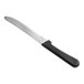 A Libbey steak knife with a black polypropylene handle.