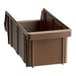 A dark brown Cambro Versa organizer bin with a lid.