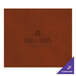 A brown customizable rectangular faux leather placemat with text on it.