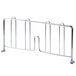 A chrome metal wire shelf divider with two bars.