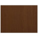 A brown rectangular premium faux wood placemat with blue stitching.