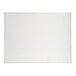 A rectangular white hardboard or faux leather placemat with stitched edges.