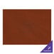 A brown rectangular leather placemat with a logo on it.