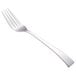 A close-up of a Walco Freya salad fork with a white handle.