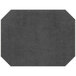 A grey octagon shaped faux leather placemat.