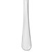 A close up of a Walco stainless steel butter knife with a black base.