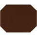 A brown rectangular vinyl placemat with a white octagon in the center.