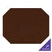 A brown octagon shaped vinyl placemat with customizable text.