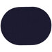 A blue oval placemat.