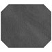 A customizable charcoal hardboard and faux leather octagon placemat with stitching.