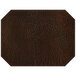 A brown hardboard and faux leather octagon placemat.