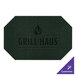 A green hardboard and faux leather placemat with customizable text.